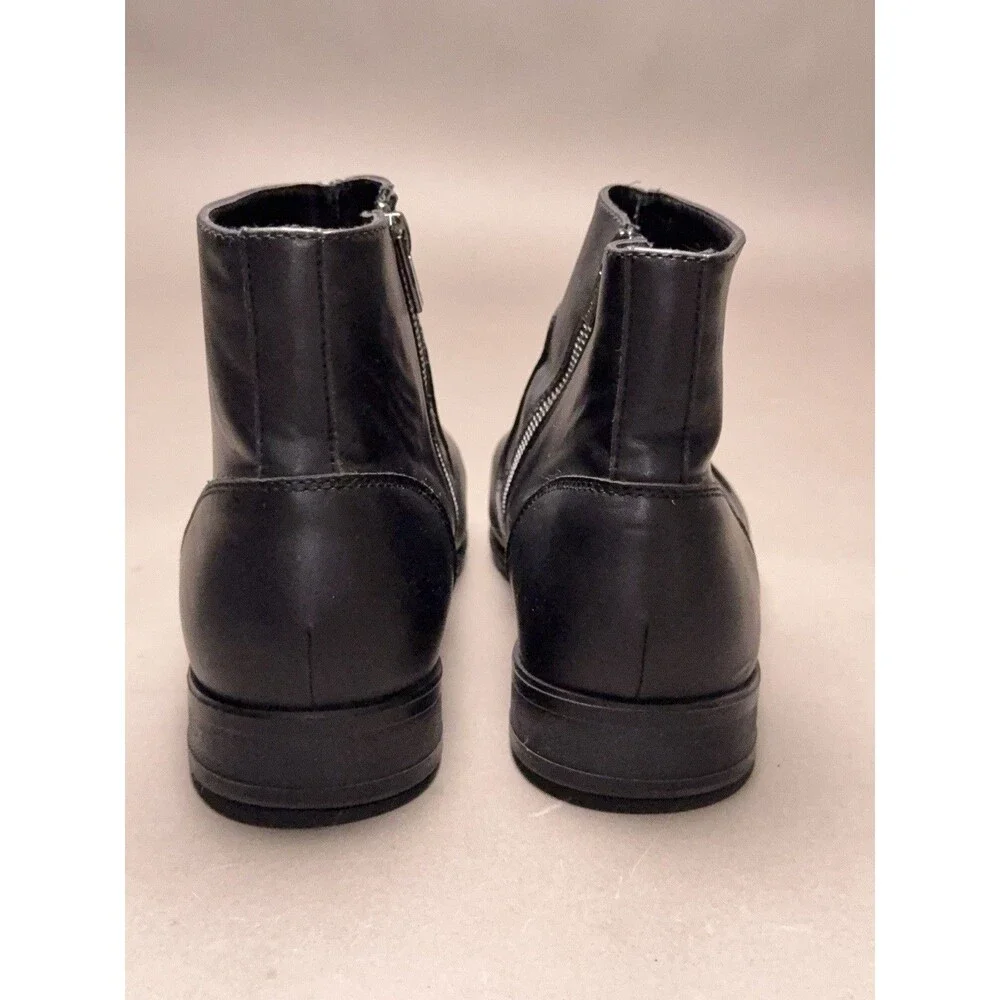 Men’s Calvin Klein Leather Boots Black Beck Zip Up 9.5 M